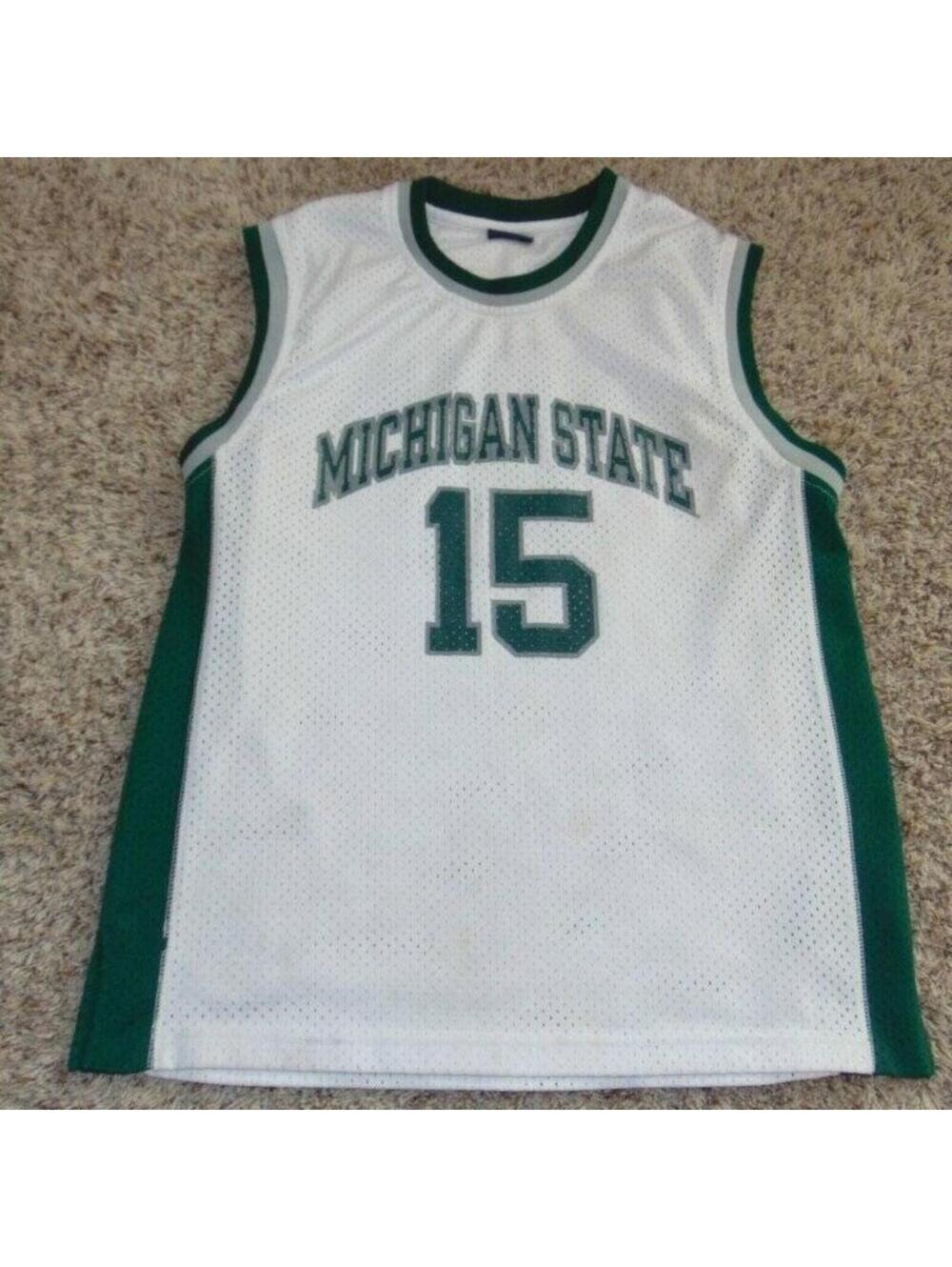 Michigan State Spartans Tank Top XL Mesh Jersey Pro Edge NCAA White #15 Cooper